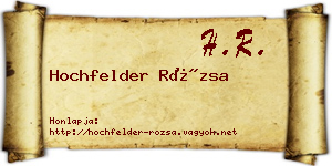 Hochfelder Rózsa névjegykártya